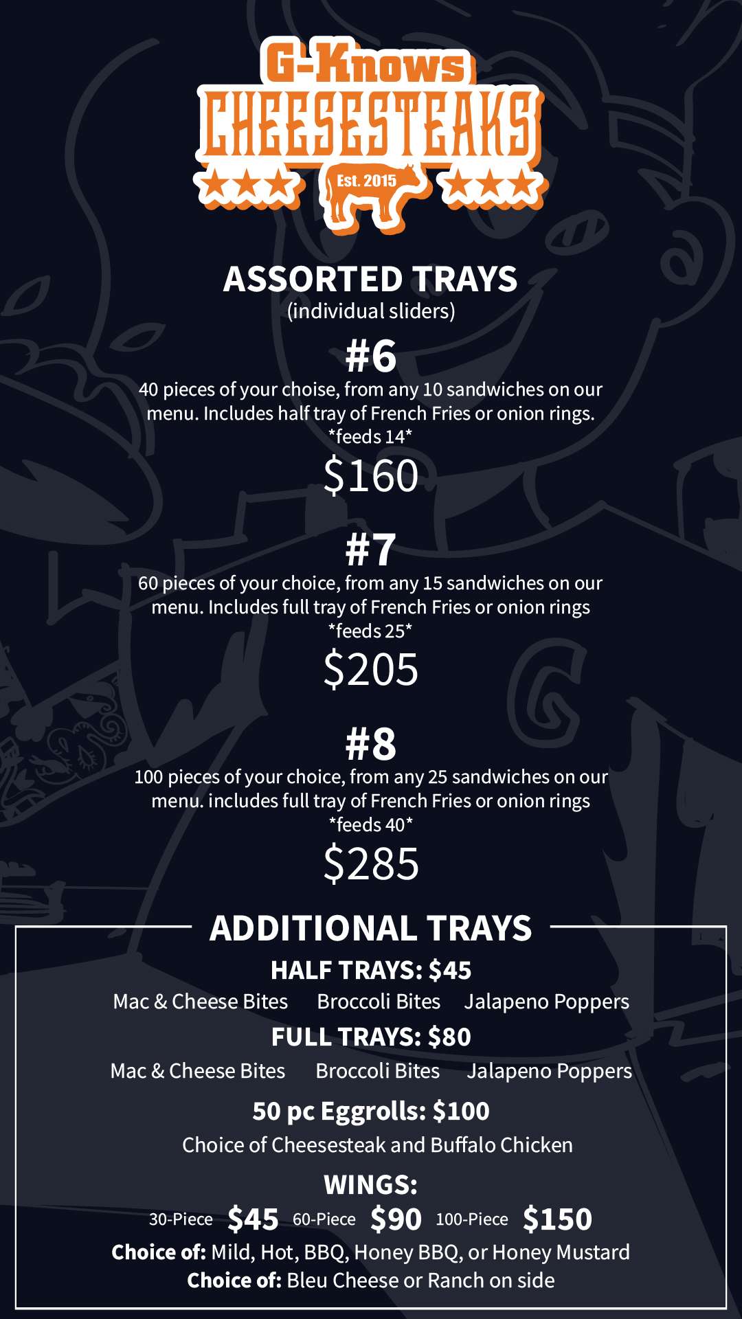 Mobile restaurant menu