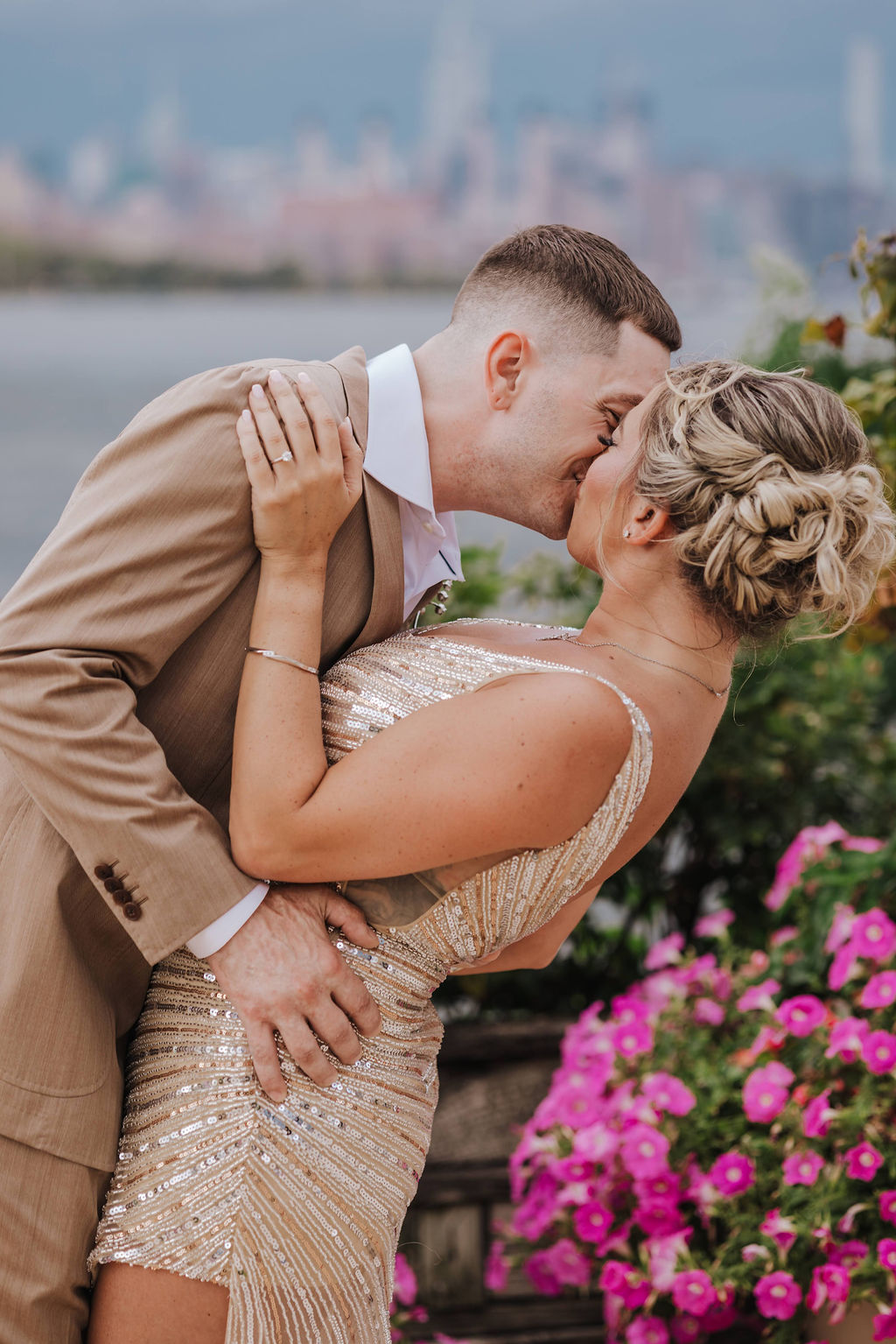 Couple portrait in the flowers, Christina & Victor