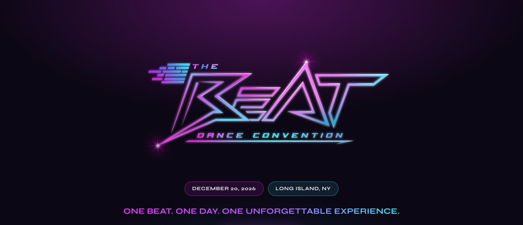 The Beat Convention homepage: dance convention site with online registration.
